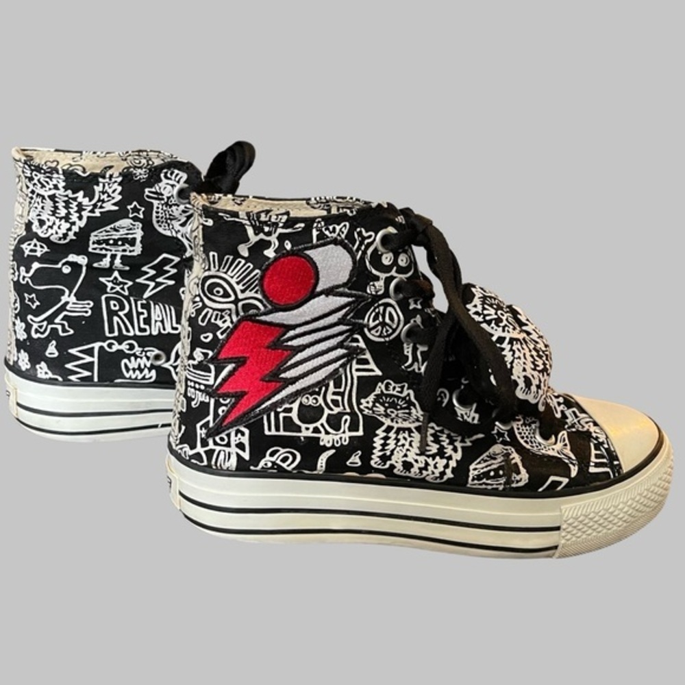iiJin New York High Top Hidden Wedge Platform Fashion Sneakers Animal Print 5